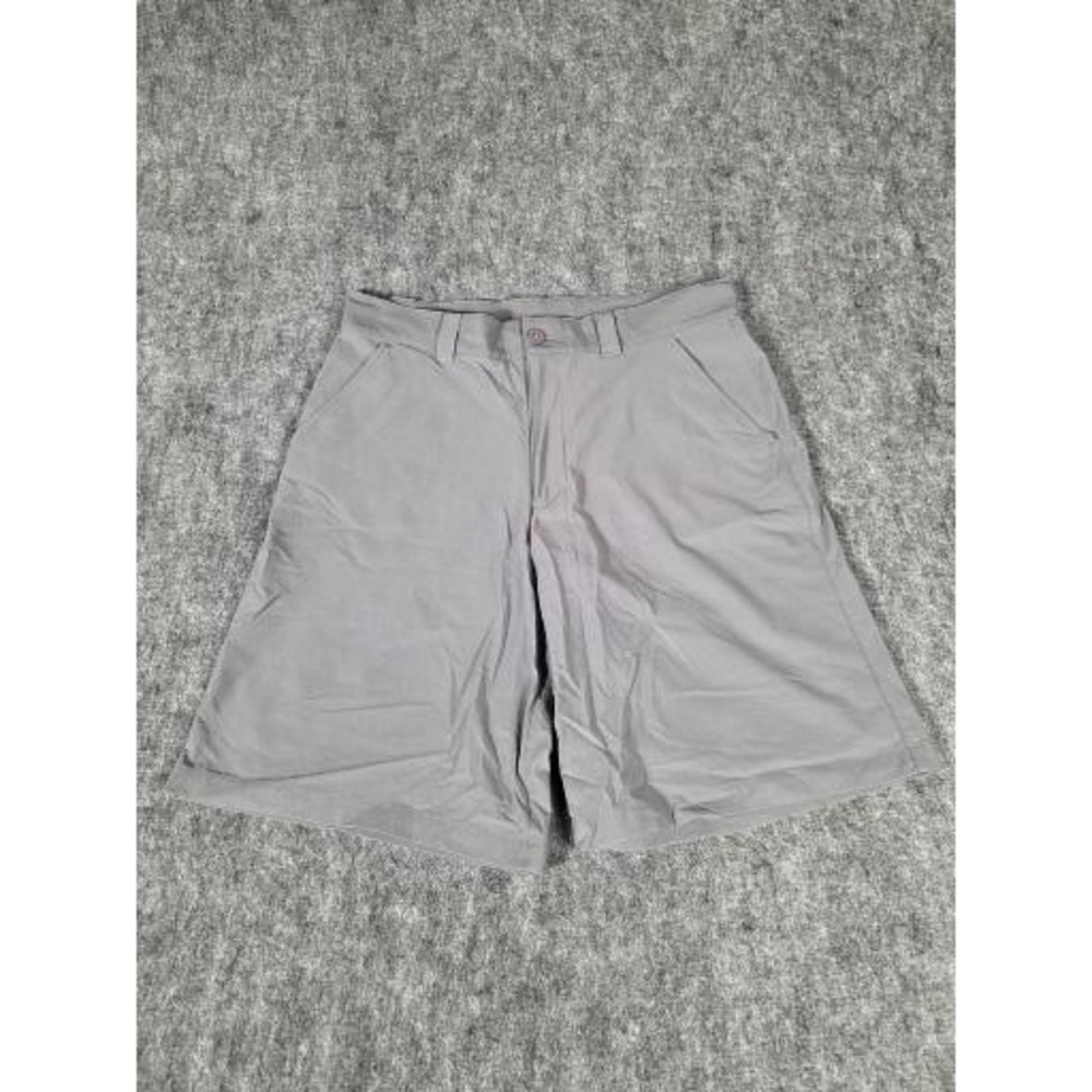 Under Armour Golf Shorts Mens 34 Grey Stretch Nylon Lightweight Flat Front Tech